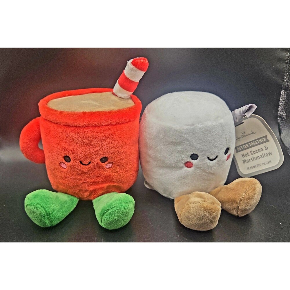 Hallmark Better Together Hot Cocoa & Marshmallow Magnetic Plush Stuffy Set *NEW